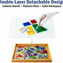 17" x 12"Stained Glass Cutting Mat, Double-Layer Non-Slip Glass Cutting Mat for Mosaic & Craft Work Surface