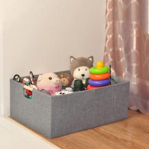 Storage Baskets Collapsible , Storage Bins with wood Handles, Robust Closet Storage Bins for Clothes Baskets Storage Organization for Books, Laundry, Home and Toy Organization(Grey 1 Pack)
