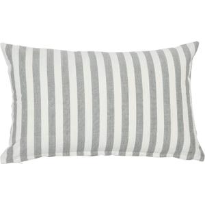 Creative Co-Op Striped Cotton, Grey Lumbar Pillow Cover 12" x 20" (Gray)