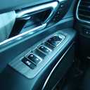 4Pcs Matte Wood Grain Style Car Interior Window Switch Panel Cover Side Door Glass Lock Control Button Cover Compatible with Kia Telluride 2020-2025 Accessories [Rear Window Lift Double Hole]