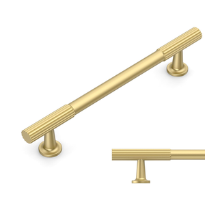 Amerdeco 10 Pack Brushed Gold Cabinet Pulls 6.3 Inch(160MM) Hole Centers Kitchen Cabinet Handles Hardware for Cabinets Cupboard Handles Drawer Pulls ZH0071