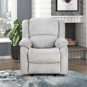 Manual Glider Recliner Sofa Chair, Home Theater Seating, Wall Hugger Manual Reclining Nursery Chair for Bedroom/Living Room/Office/Apartment, Grey