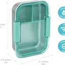 Smash Microwave Safe Stainless Steel 3 Compartment Bento Lunch Box, 44oz Mint