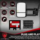 Heated Tow Mirrors Compatible with 2014 2015 2016 2017 2018 Chevy Silverado & GMC Sierra 1500 2015-2018 Silverado & Sierra 2500 3500 HD Manual Flip & Fold Towing Side Mirrors, Arrow Turn Signal Light, Large