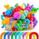 JOYIN 20 Pack Pop Tubes, Sensory Toys (Small) Fidget Toys Party Favors - 9 Colors, Creativity Learning & Fun for Toddler Kids - Perfect for Christmas Goodie Bags, Classroom School Reward