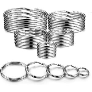YHYZ Split Key ring Assorted, 5 Sizes (1/2 inch, 3/4 inch,1 inch, 1.25 inch, 1.38 inch), for Dog Pet Collar DIY Tag Jewelry