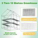 SUNGIFT Walk-in Greenhouse for Outdoors, 57x61x80 Inch Large Greenhouse, 3 Tiers 10 Shelves Mini Green House Kit with Observation Windows Roll-up Door Zipper, Plant Garden Hot House for Herbs, Flowers