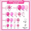 Pink Balloons Arch Kit 162pcs, Hot Pink Metallic Pink Shades of Pink and Confetti Balloon Garland Kit for Valentine's Day Birthday Wedding Princess Theme Engagements Baby Shower Party Decor