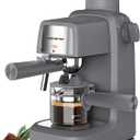 KEENSTAR 3.5Bar Espresso Machine with Milk Frother, 800W Compact Espresso and Cappuccino Machine with Preheating Function, 4 Cup Espresso Maker for Cappuccino or Latte, Gift for Coffee Lover (Grey)