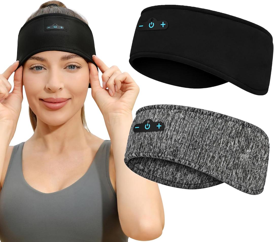 2-Pack Sleeping Headphones,18 Hour Playtime,Adjustable Bluetooth HeadbandIdeal for Running, Workouts, Insomnia Sufferers, Travel, and Meditation