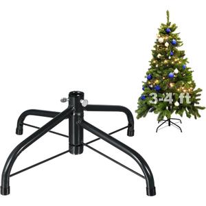 DOITOOL Christmas Tree Stand, 3.9 Inch Artificial Tree Stand Base Replacement Folding Iron Metal Holder Base Fits 0.7 Inch Pole