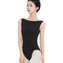 Daydance Women Ballet Leotard, Tank Women Dance Leotard with Jacquard Floral Print, M