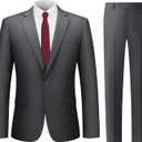 Cooper & Nelson Men's Suit 2 Piece Set, One Button Slim Fit Tuxedo with Jacket Pants Tie for Wedding, Business, Prom