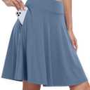 ANRABESS Women Knee Length Tennis Golf Skorts Skirts Summer High Waisted Athletic Skirt Casual Travel Built-in Shorts Clothes (XX-Large, Blue)