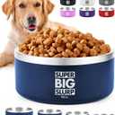 Tuff Pupper 100 oz Heavy Duty Insulated Stainless Steel Dog Bowl for Large Dogs, Non-Slip Base, Dishwasher Safe (Midnight Blue)