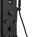 Shower Panel, Shower Tower, Bathroom Shower Panel Tower System, 6 IN 1 Shower Functions, Stainless Steel Wall Mounted, Black