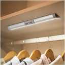 Automatic Motion Sensor Closet Lights with Eye-Protection Design Closet Lighting, LED Rechargeable Cabinet Light Battery Operated Wardrobe Light for Wireless Pantry Sink (80Lumen, 6000k 80+CRI) (1 Pack)