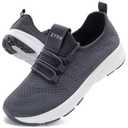 ZYEN Wide Toe Box Shoes Women Non-Slip Ultra Light Running Sneakers Extra Wide Feet Arch Support Walking Shoes Tennis Diabetes Breathable Gym Workouts 8813 Dark Grey 39