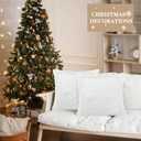 Newwiee Christmas Throw Pillow Covers 18x18 Inch Set of 2 Snowflake Pillow Cases Soft Plush Faux Fur Couch Cushion Case for Chair Sofa Bedroom Living Room Home Decor (White)