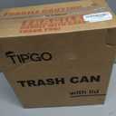 TIPGO Slim Bathroom Trash Can with Lid Soft Close, Step Pedal, 6 Liter / 1.6 Gallon Stainless Steel Trash Bin, Small Garbage Cans for Bedroom, Office, Kitchen (White)
