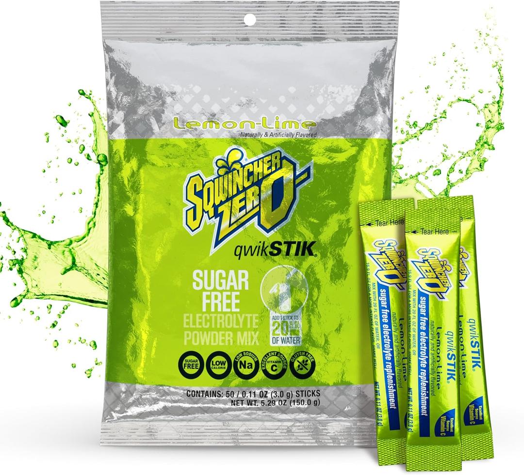 3 x  Sqwincher Qwik Stik, Sugar Free, Lemon-Lime Flavor, .11oz Packet, 50 Pack, No BBD
