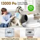Pet Grooming Vacuum, Dog Grooming Kit,13000Pa Strong Vacuum for Dogs, 2L Large Capacity Dog Cat Vacuum for Shedding Grooming Hair, Dog Cat Hair Vacuum, 5 Pet Grooming Tools, Quiet, PV3
