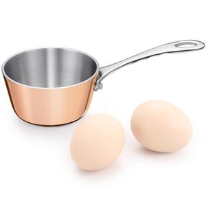 KC-Emier Mini Sauce Pan, Tri-Ply Stainless Steel Pot with Stay-Cool Handle Heating Sauce Gravy & Oil (5oz/150ml) - Copper