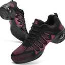 PPQ Women's Jazz Shoes Lace-up Sneakers Modern Dance Shoes Air Cushion Platform Walking Dance Shoes Size 6