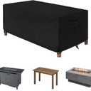 WOMACO Patio Rectangular Fire Pit Cover Waterproof Outdoor Fireplace Covers Heavy Duty Rectangle Fire Table Firepit Protector - 48 x 30 x 24 inches, Black