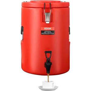 VEVOR Stainless Steel Insulated Beverage Dispenser, 4.5 Gallon 17.2 Liter, Thermal Hot and Cold Drink Server Dispenser with Spigot Handle, Food-grade for Hot Tea Coffee Water Restaurant Drink Shop