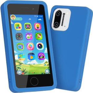 3.97" Touchscreen Kids Toys Smart Phone, Kids Phone with Games & Dual Camera, Toddler Toys Phone, Boys and Girls Learning Toy Phone for 3-9 Years Old (Blue)
