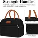 Coobiiya Lunch Box Lunch Bag for Women Men,Reusable Cute Lunch Pail bag,Leakproof,Insulated LunchBox Tote Compact 10L, Cooler Lunch Container for Work Travel Office (Black)