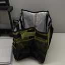 Large Rolling Cleaning Caddy Bag with Detachable Trolley,Cleaning Cart on Wheels with Shoulder Strap,Cleaning Supplies Organizer for Housekeepers,Green