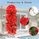 4 PCS Bougainvillea Artificial Faux Flowers Plants for Outdoor Outside Decoration,Red Fake Flowers UV Resistant Look Real Silk Long Trailing Vines for Front Door Porch Planter Urn Patio Garden Yard