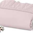 Royale Linens 100% Organic Cotton Fitted Sheet - Percale Weave - Super Soft Deep Pocket Bottom Sheets - Elastic Sheet King Size - King Fitted Sheets Only - (78"x80"+15", Lavender)