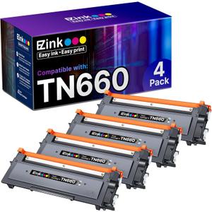 E-Z Ink Compatible TN660 Toner Cartridge Replacement for Brother TN660 TN-660 TN630 High Yield to Use with HL-L2300D HL-L2380DW HL-L2320D DCP-L2540DW HL-L2340DW HL-L2360DW MFC-L2720DW (Black, 4 Pack) (12.24 x 10.28 x 5.2 inches)