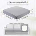 Newwiee Set of 4 Stretch Patio Cushion Covers Sofa Couch Seat Chair Slipcovers Cushion Cover Replacement Furniture Protector for Pets Washable(Light Grey,Seat Cover,Solid)