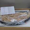 Wellmet Wood Bead Chandelier 38", 12 Light Black Wagon Wheel Chandelier, Farmhouse Dining Room Pendant Light Fixtures Bohemian Coastal Chandeliers for Foyer, Kitchen, Living Room, Entryway, Bedroom