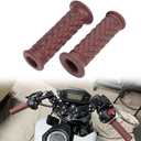 Motorbike Rubber Grips Universal 7/8" 22mm & 1" 25mm Slip Resistant Handlebar Handle Grips - Coffee,Open End
