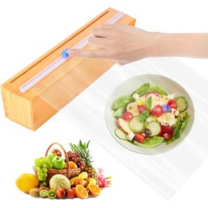 Plastic Wrap Dispenser with Cutter, Wrap Dispenser with Slide Cutter, for Aluminum Foil, Plastic Wrap and Wax Paper, Fits 13" Roll