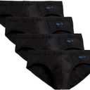 2(X) IST mens Cotton Stretch Bikini Brief 4-pack (Small, Black)