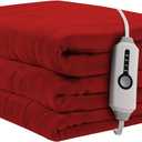 Heated Electric Blanket 72"x84" Full Size, Soft Coral Fleece Fast Heated Blanket with 4 Heating Levels and 10 Hours Auto-Off, Cozy Plush Fabric, Machine Washable - Home, Red