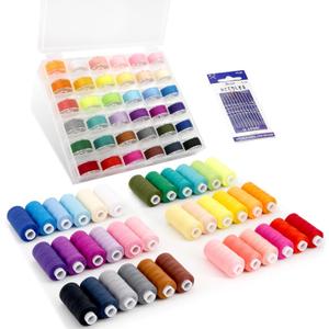72Pcs Sewing Thread kit, 36 Assorted Colors Machine Threads with Spools, 36 Same Color Prewound Bobbins Threads Set, Polyester Thread for Hand and Sewing Machine