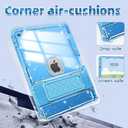 INFILAND Case for iPad 9th/8th/7th Generation 2021/2020/2019 10.2 inch Glitter Clear, Shockproof Protective Cute iPad 7/8/9 Gen Cover with Stand, Pencil Holder for Kids, Girls, Women (Blue)