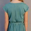 blibean Girls Summer Dresses Shorts Sleeve Kids Casual Dress (Green, S)