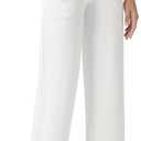 Willit Women's Yoga Pants Wide Leg Dress Work Pants Stretch Casual Pants Slacks with Pockets High Waist 28" 30" 32" (White)
