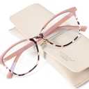 Madison Avenue TR90 Blue Light Blocking Glasses Anti Eyestrain UV Glare Blue Light Glasses for Women TV Phone Computer Gaming Eyeglasses (Pink Tortoiseshell)