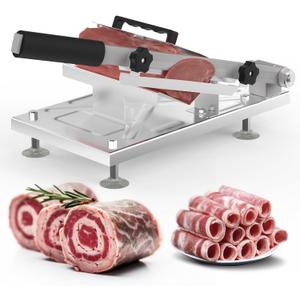 Manual Frozen Meat Slicer for Hot Pot, Upgraded Stainless Steel Meat Cutter for Beef Mutton Pork Roll, Food Slicer Machine for Shabu Shabu, BBQ, Sandwiches, KBBQ Home Cooking