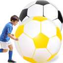 Lewtemi 2 Pcs 40 Inch Giant Inflatable Soccer Ball Large Huge Beach Balloons Oversized Football Sport Birthday Party Decoration Favor Gift Pool Supplies for Outdoor Piata Activity