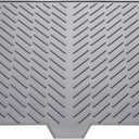 Silicone Drying Mat, 23"X17" With Built-in Drain Lip,Heat-Resistant,Eco-friendly,Hygienic Drying Pad,Leak-Proof and Non-Slip,Silicone Dish Drying Mat for Kitchen Counter or Sink（Gray 23X17）